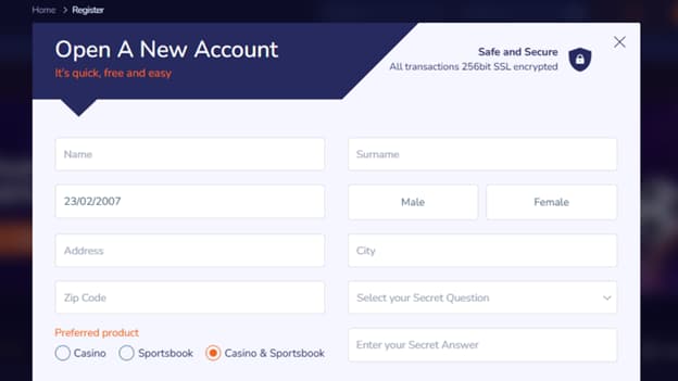 Casinomega registration