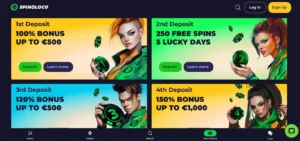 Bonuses at Spinoloco