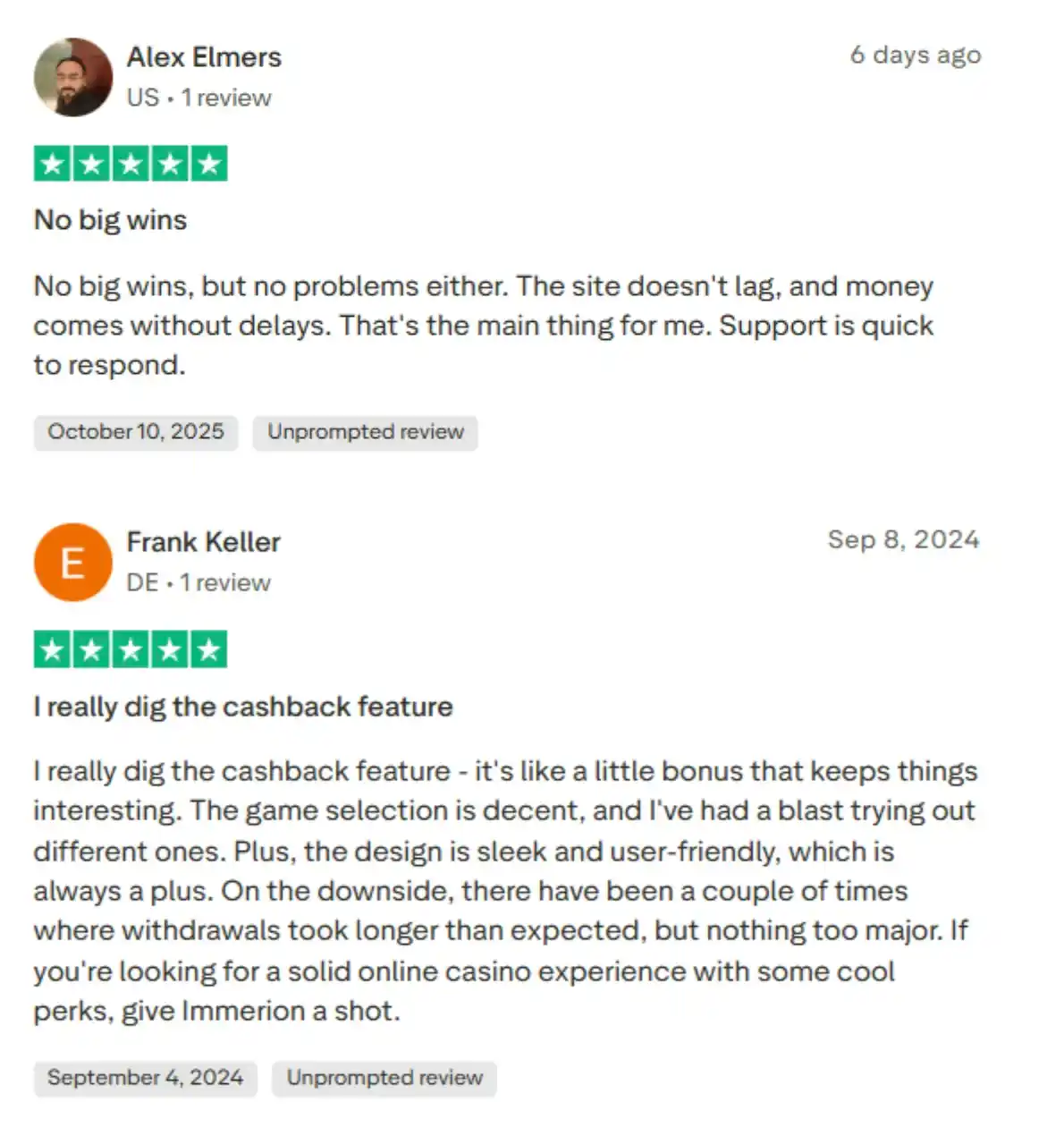 immerion casino reviews