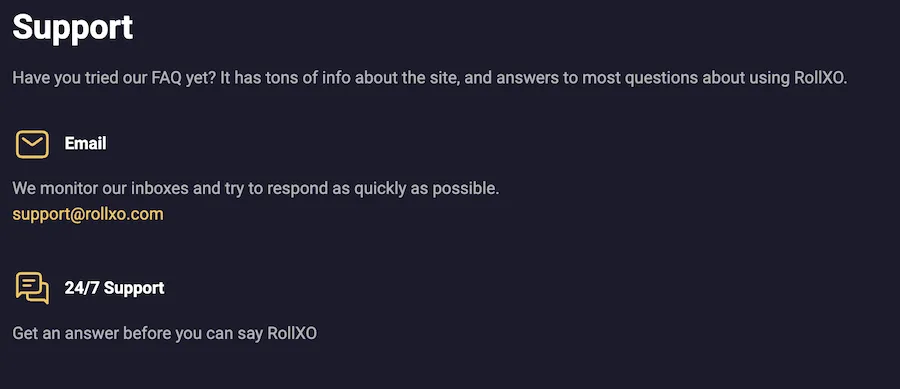 rollxo casino support
